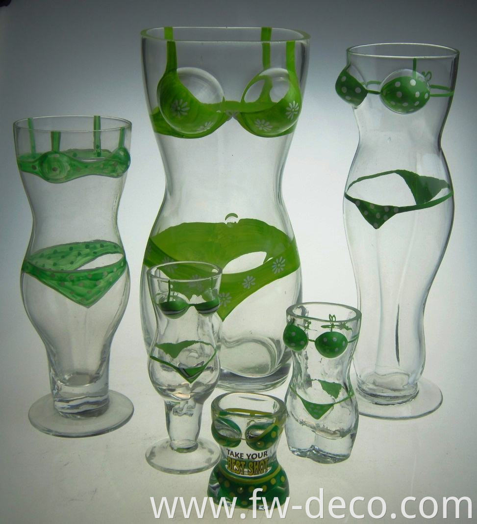 Selling popular colored bikini woman shape beer shot glass